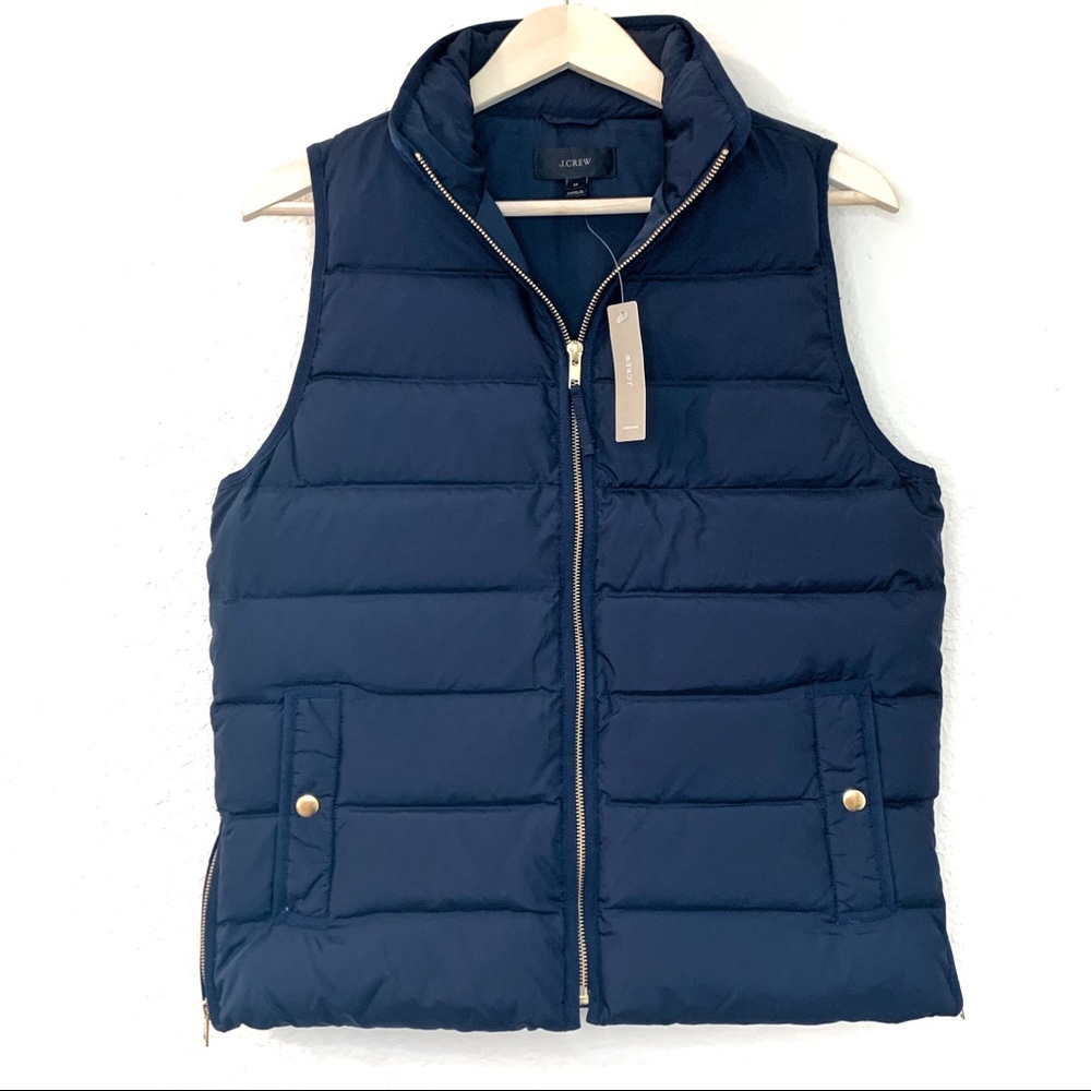 J. Crew Anthem Down and Feather Puffer Vest Navy